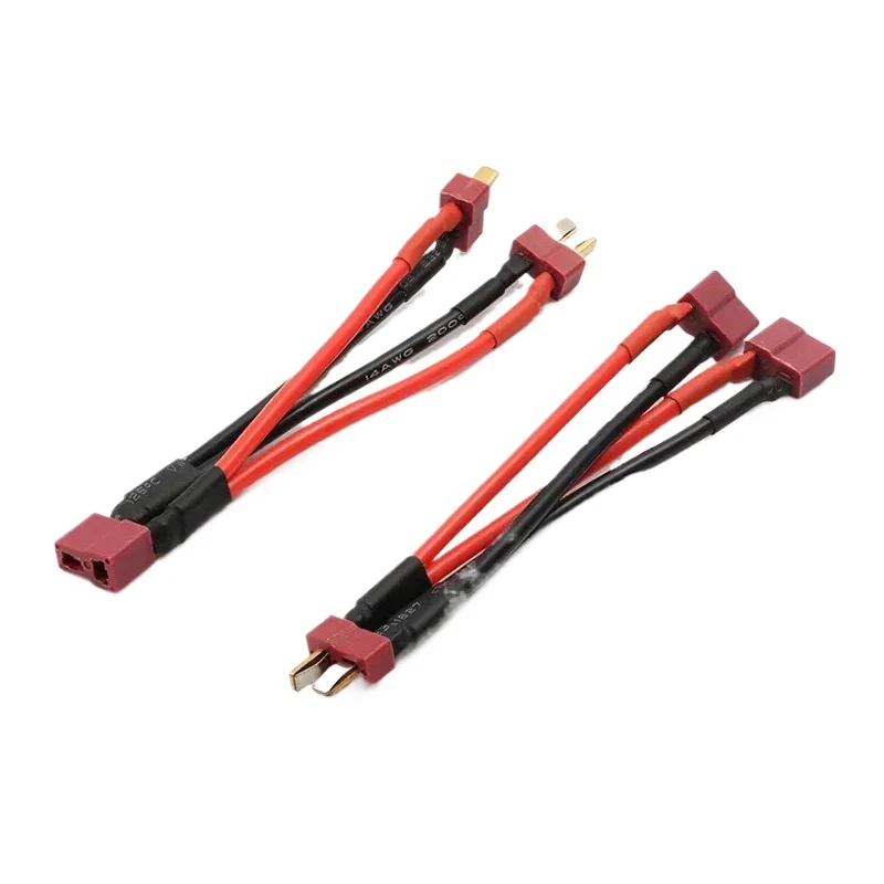 Afbeelding van T-Plug Harnas Parallelle Batterijconnector Kabel met Dual Extension Y-Splitter, Siliconen Draad voor RC DIY, Quadcopter en Vaste Vleugel Modellen