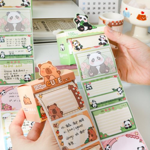 Image of 100-Piece Boxed Sticky Notes with Full Adhesive Index Labels – Removable Memo Pads & Earable Note Strips for Students, Teachers, and Office Use