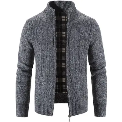 Image de Cardigan Homme Tricot Câble - Veste Décontractée Hiver