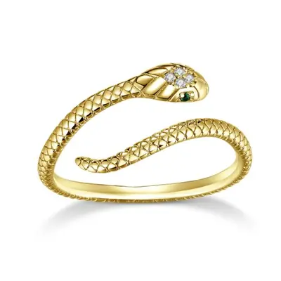 Image de Bague Serpent Or 18K - Argent Sterling 925 avec Zircon