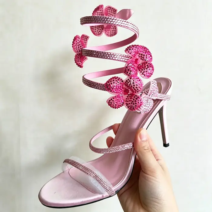 Image de Sandales à Talons Hauts Femme - Cristal & Fleur