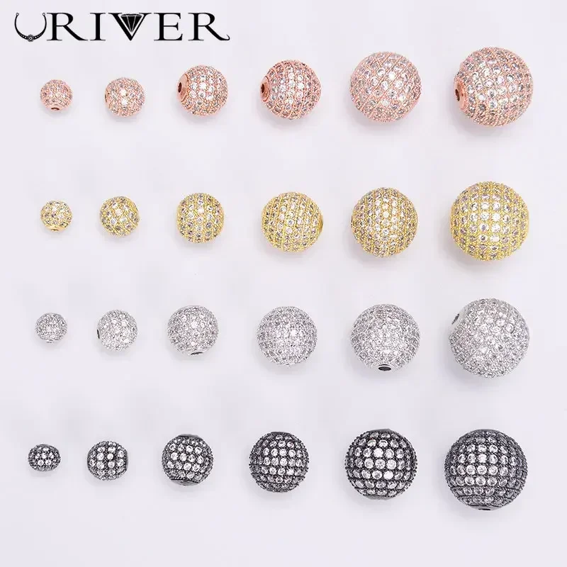Image de Perles de Bijoux Or & Argent - Zircon Pavé