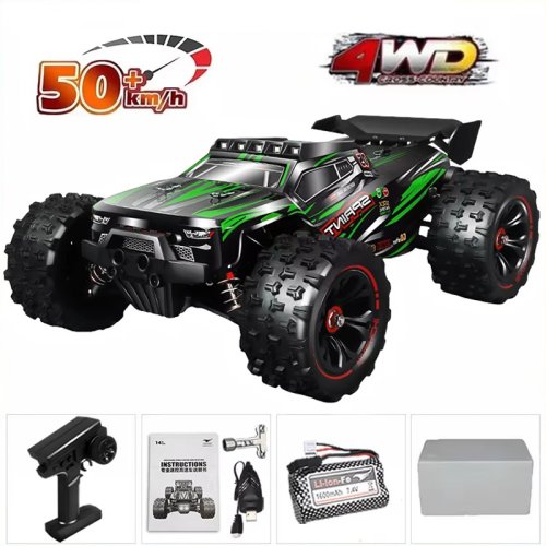 Imagen de Coche teledirigido 1:16, 85 KM/H o 50 KM/H, 4WD, con Control remoto LED, camión Monster 4x4 de deriv...