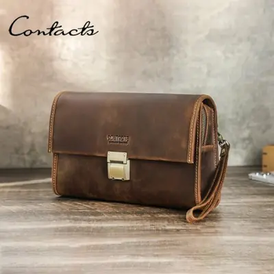 Image de Pochette Homme Cuir Véritable - Élégante & Pratique