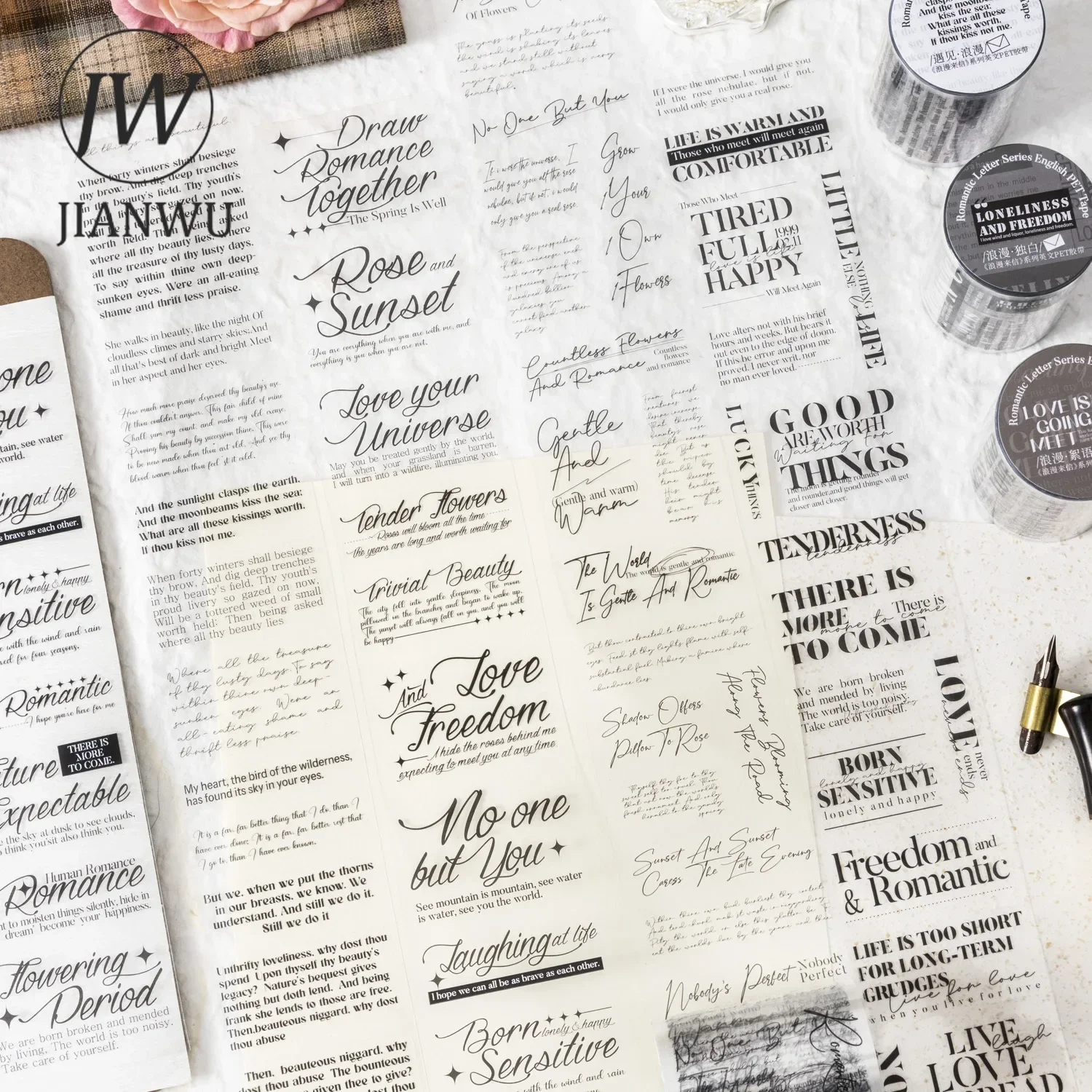 Zdjęcie Taśma dekoracyjna z literami – Vintage English Text