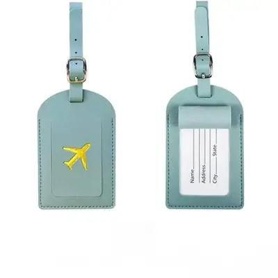 Image de Étiquette de Bagage en Cuir Premium