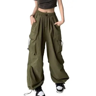 Image de Pantalon Cargo Femme Streetwear Taille Haute
