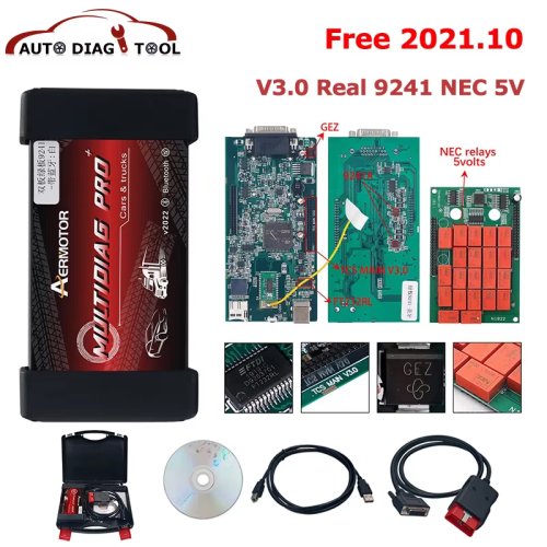 Imagen de 2025 DS150e TCS Multidiag Pro BT caja de plástico OBD2 escáner de camión de coche 2021.11 TCS Pro para V3.0 V9.0 NEC 5V relé 9241A Chip