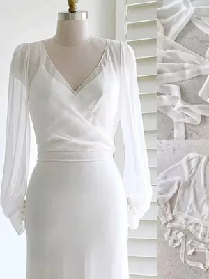 Image de Veste de Mariée Élégante en Mousseline de Soie