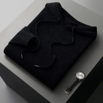 Image de Pull Homme en Laine Mérinos à Capuche - Automne/Hiver