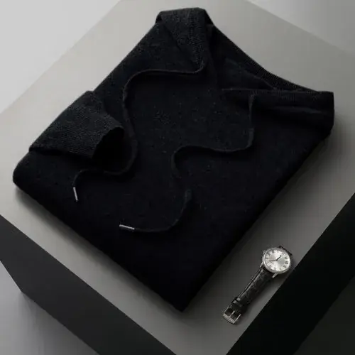 Image de Pull Homme en Laine Mérinos à Capuche - Automne/Hiver