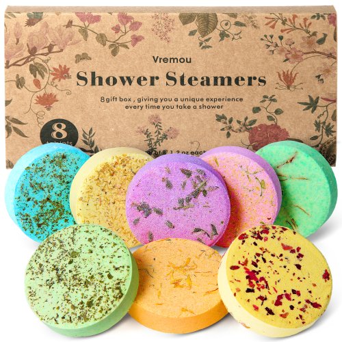 Afbeelding van Natuurlijke Douchesteamers met Aromatherapie - 8-delige Set voor Verjaardag, Moederdag en Speciale Gelegenheden