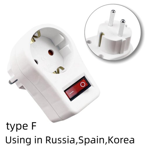 Image de Prise EU avec Interrupteur - Adaptateur Universel