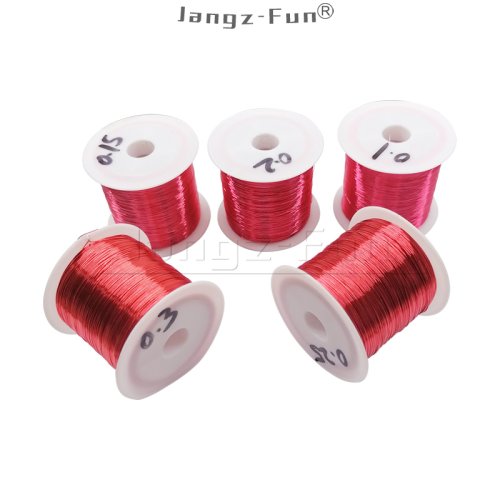 Zdjęcie 100g czerwony poliuretanowy emaliowany drut miedziany lakierowany średnica 0.10mm do 0.30mm QA-1/155R 2UEW do zworki drutu transformatora