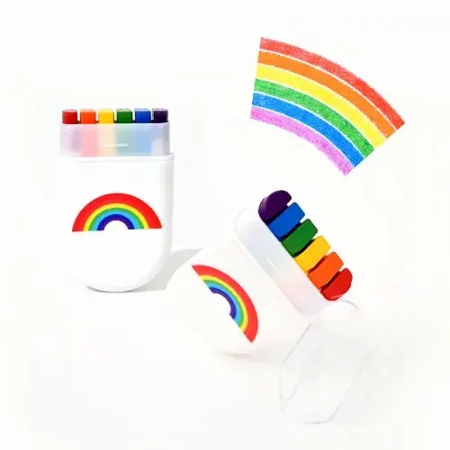 Image de Lot de 2 crayons arc-en-ciel - Accessoires colorés pour fête et créativité