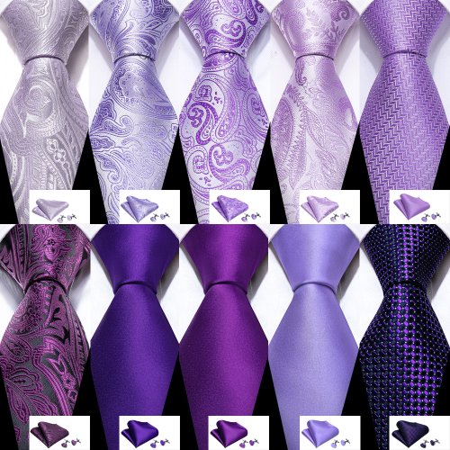 Bild von Elegantes Herren-Krawatten-Set in Lila – Perfekt für Hochzeit & Business