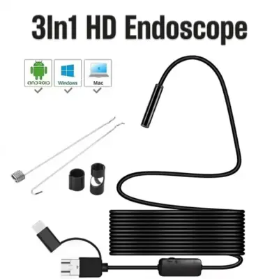 Image de Endoscope 8mm HD 720p avec 8 LED - Câble flexible 1 à 10m