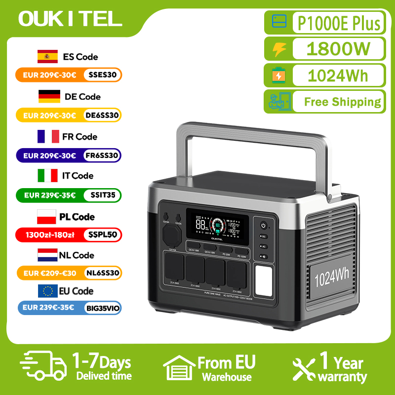 Imagen de Generador solar portátil 1800W Oukitel P1000 Plus