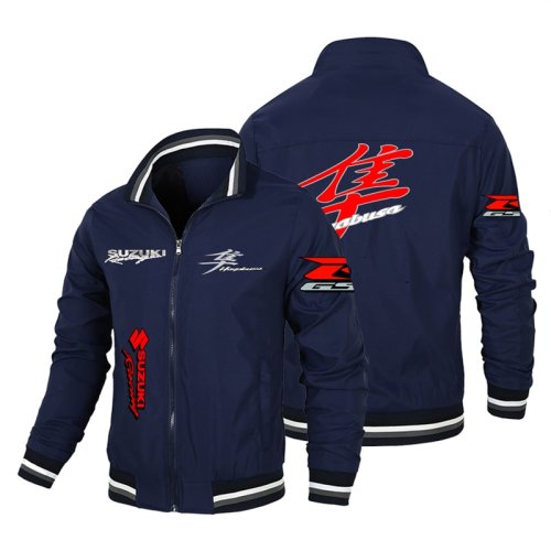 Bild von Herren Suzuki Hayabusa Enthusiast Motorradjacke – Hochwertige Rennsportjacke mit Wind- und Wetterschutz für Motorradfahrer