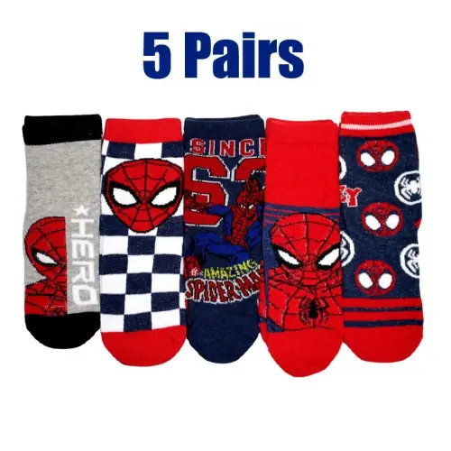 Image de Chaussettes Spider-Man pour Enfants - Lot de 5 Paires