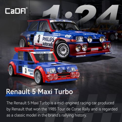 Imagen de Juego de Construcción con Coche Renault Super Sports Car a Escala 1:24 - Juguetes de Bloques Retro para Niños, Regalo Ideal de Navidad