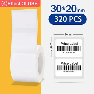 Rouleau d'étiquettes blanches étanches pour imprimante thermique portable