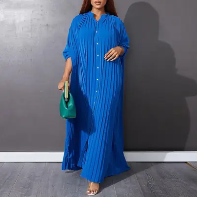 Image de Robe Musulmane Élégante Col Montant - Eid & Ramadan