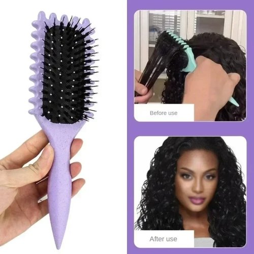 Imagen de Cepillo profesional para cabello rizado con tecnología antirrugas: define, alisa y da forma a tus rizos sin dañarlos