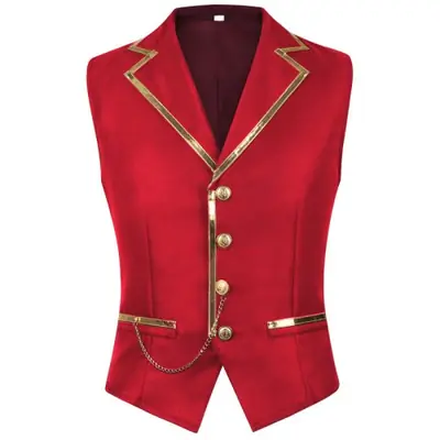 Image de Gilet Rouge Homme Style Britannique - Élégant & Raffiné
