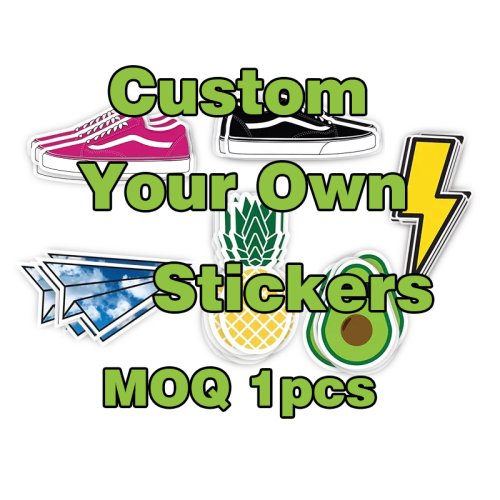 Afbeelding van Gepersonaliseerde Waterdichte Transparante PVC Stickers met Logo en Naam – Vierkant en Rechthoekig, Gestanst Vinyl voor Skateboard, Auto en Bruiloft