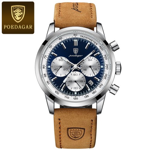 Imagen de Reloj de Lujo para Hombre con Cronógrafo y Correa de Cuero