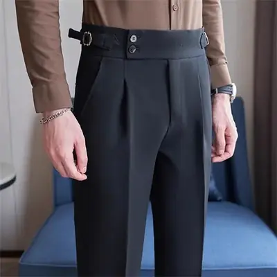 Image de Pantalon Slim Homme Bleu Marine - Élégant & Confortable
