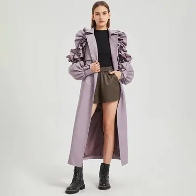 Image de Manteau en Similicuir Extra Long - Élégant & Chic
