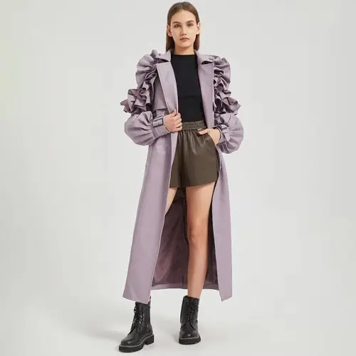 Image de Manteau en Similicuir Extra Long - Élégant & Chic