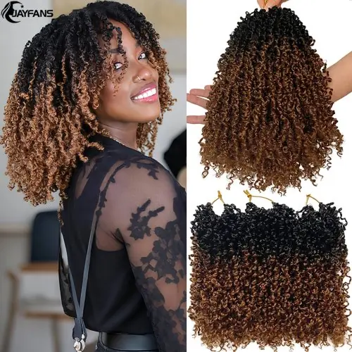 Image de Cheveux Pré-Bouclés Bohème 8 Pouces - Torsion Crochet pour Femmes & Enfants