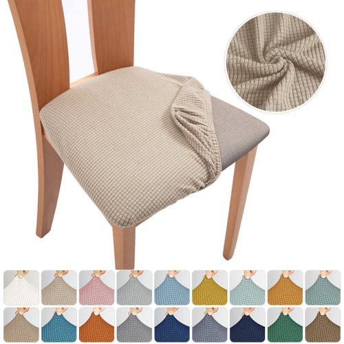 Imagen de Funda de silla Jacquard para comedor, funda de cojín elástica, funda de asiento suave, muebles protectores transpirables, funda barata para el hogar