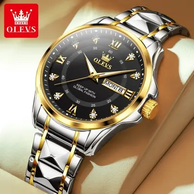 Image de Montre de Couple Luxe Quartz avec Diamants et Bracelet Losange