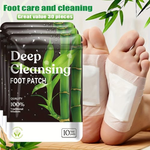 Imagen de Almohadillas Naturales para Pies con Jengibre y Vinagre de Bambú – Limpieza Profunda y Masaje Relajante para una Salud Optima de los Pies