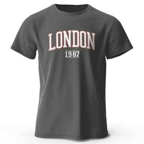 Afbeelding van Vintage Heren T-Shirt London 1987 - Oversized Sportkleding van 100% Katoen met Print voor Mannen en Vrouwen