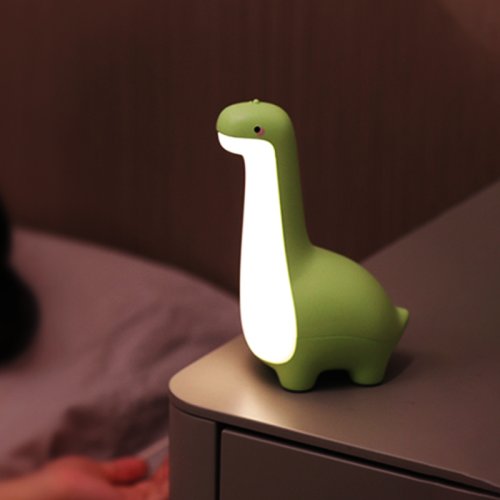 Image of Adorable Dinosaur Night Light for Kids – Soft Glow Bedside Lamp with Eye Protection, USB Rechargeable, Timed Operation, Perfect Room Decor and Gift for Children
