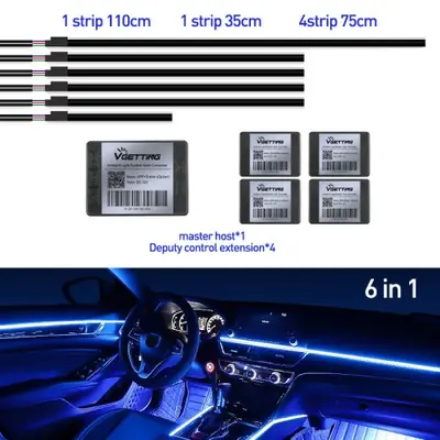 Image de Lumières LED Ambiantes pour Voiture - Éclairage Intérieur RVB