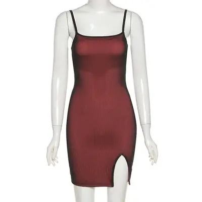 Image de Robe Été Sexy à Fente & Bretelles Serrées