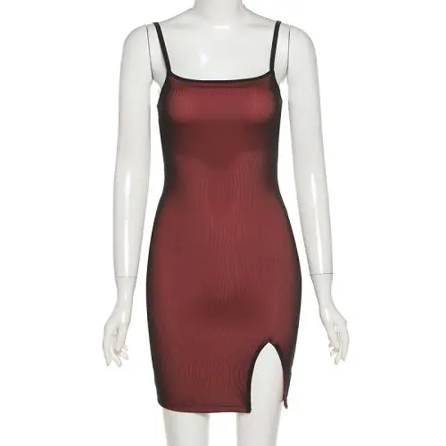 Image de Robe Été Sexy à Fente & Bretelles Serrées