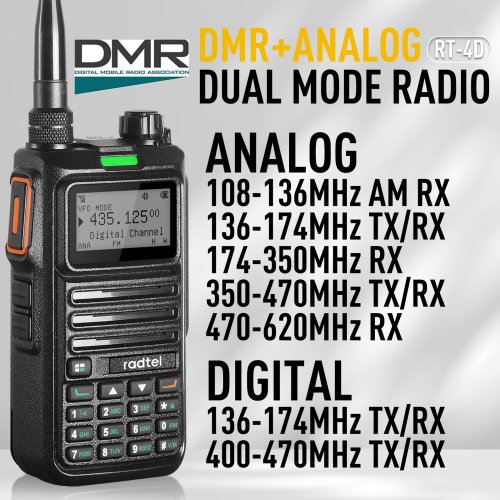 Image de Talkie-Walkie DMR Numérique Radtel RT-4D - 1024 Canaux