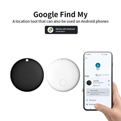 Imagen de Etiquetas Inteligentes Bluetooth con Localizador GPS para Dispositivos Android – Compatible con Google Find My Device para Llaves, Equipaje y Mochilas