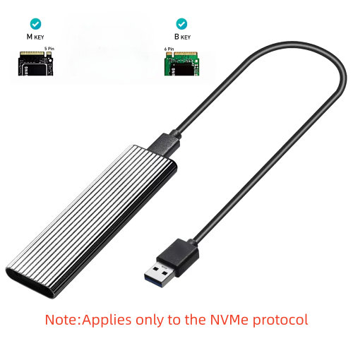 Bild von M2 SSD Fall NVME Gehäuse M.2 Zu USB 3,1 SSD Adapter Für NVME PCIE M/B Schlüssel 2230/2242/2260/2280 Für NVME PCIE