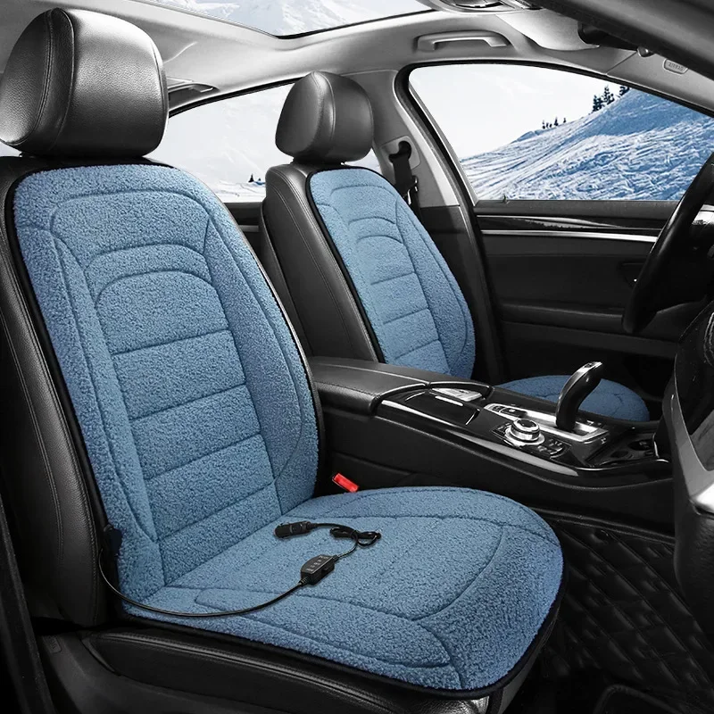 Image of Premium 12V Heated Car Seat Cushion with Dual-Warming Zones for Comfortable Winter Driving