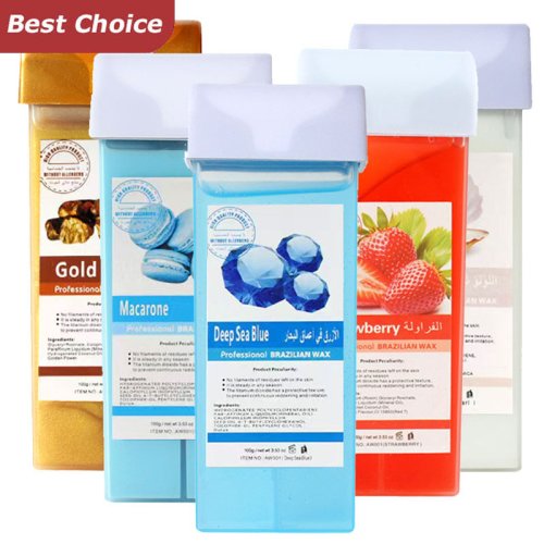 Imagen de Kit de recarga de rodillo de cera para depilación, tubo de cera para depilación con volumen, calienta los extremidades del cuerpo entero, crema para depilación de manos