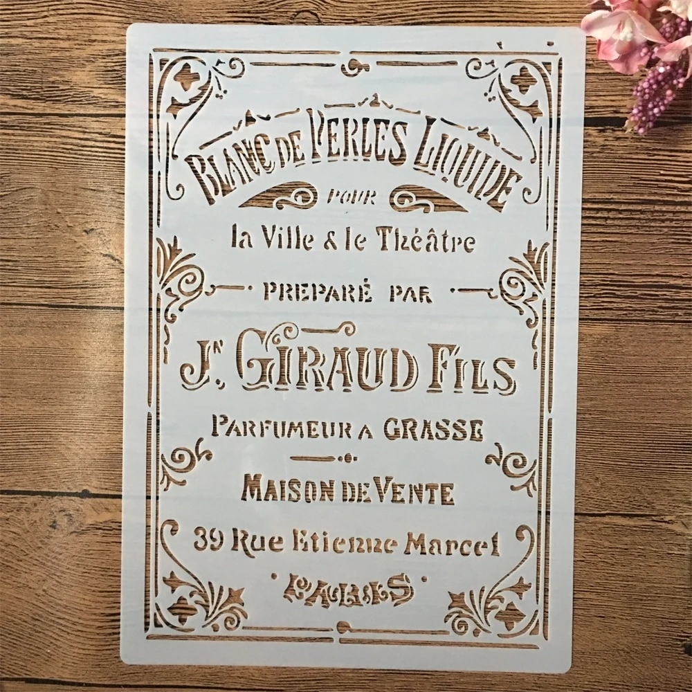 Immagine di Stencil Vintage A4 per Artigianato Creativo