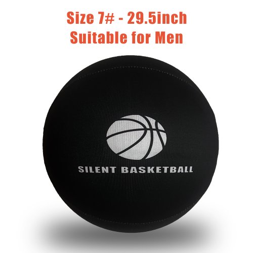 Imagen de Pelota de cubierta de tela de baloncesto silenciosa negra, 29,5 pulgadas, adultos/28,9 pulgadas, bal...